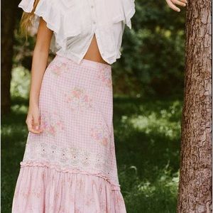 NWT LoveShackFancy maxi skirt
